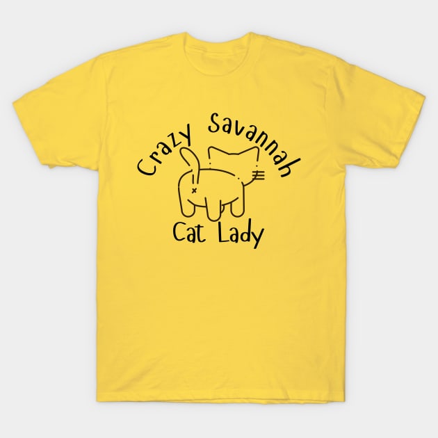 Crazy Savannah Cat Lady T-Shirt by Haministic Harmony